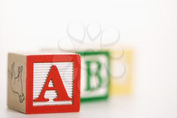 Royalty Free Photo of a Selective Focus of Alphabet Blocks