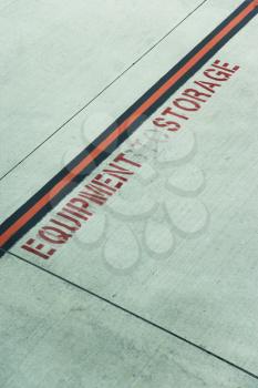 Royalty Free Photo of an Equipment Storage Area on Concrete at Melbourne Airport, Australia