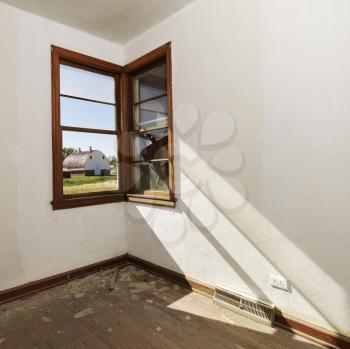 Royalty Free Photo of an Empty Room With an Open Window