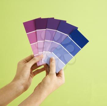 Royalty Free Photo of a Woman Holding Paint Swatches