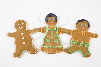 Royalty Free Photo of Three Gingerbread Cookies