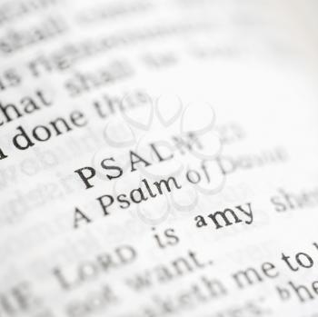 Royalty Free Photo of a Bible Opened to Psalm Verses
