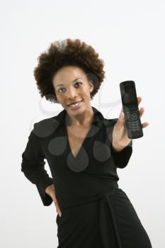 Royalty Free Photo of a Woman Holding a Cellphone
