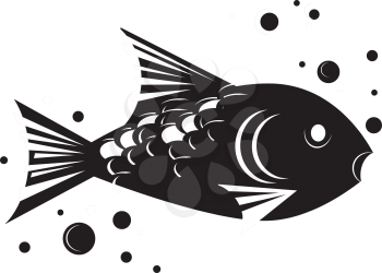 Royalty Free Clipart Image of a Swimming Fish