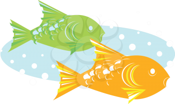 Royalty Free Clipart Image of a Pair of Fish