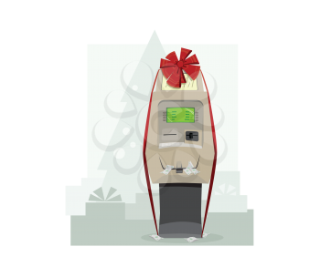 Royalty Free Clipart Image of an ATM Machine