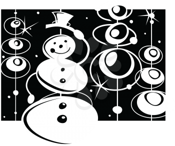 Royalty Free Clipart Image of a
Retro Snowman