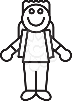 Royalty Free Clipart Image of a Boy Carrying a Back Pack