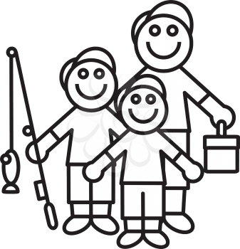 Royalty Free Clipart Image of a Family Going Fishing