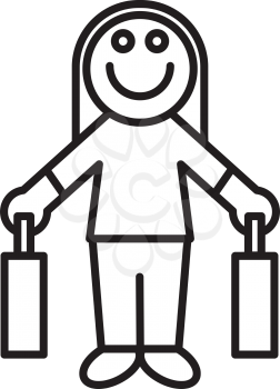 Royalty Free Clipart Image of a Girl Carrying Two Book Bags