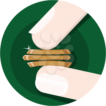 Royalty Free Clipart Image of Fingers Pinching Pennies