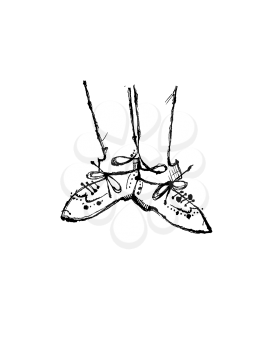 Royalty Free Clipart Image of a Persons Shoes