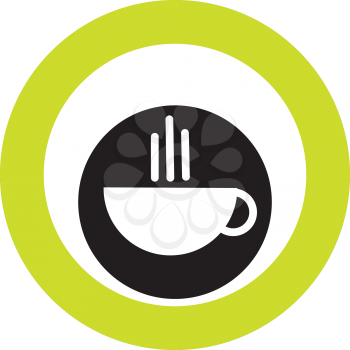 Royalty Free Clipart Image of a Symbol of a Hot Beverage Cup