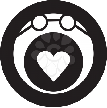 Royalty Free Clipart Image of a Heart Symbol Surrounded by Circles