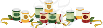 Royalty Free Clipart Image of A Canned Goods Banner