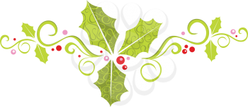 Royalty Free Clipart Image of a Holly Banner 
