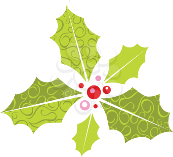 Royalty Free Clipart Image of a Holly Sprig
