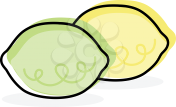 Royalty Free Clipart Image of a Lemon and Lime