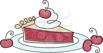 Royalty Free Clipart Image of a Cherry Pie