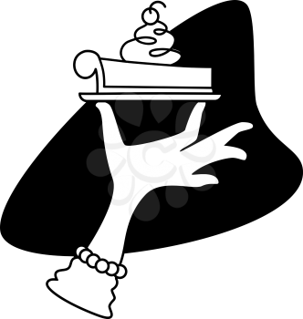 Royalty Free Clipart Image of a Pie Being Held by a Hand