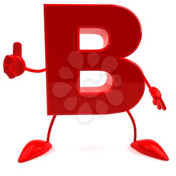 Royalty Free 3d Clipart Image of the Letter B Giving a Thumbs Up 