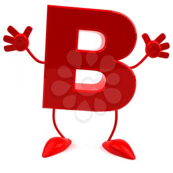 Royalty Free 3d Clipart Image of the Letter B Jumping