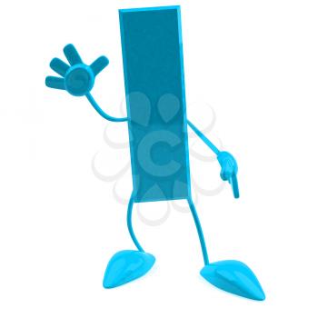 Royalty Free 3d Clipart Image of the Letter I Waving