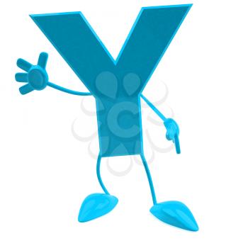Royalty Free 3d Clipart Image of the Letter Y Waving