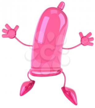 Royalty Free Clipart Image of a Pink Condom
