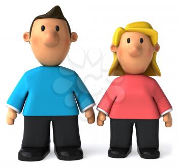 Royalty Free Clipart Image of a Middle Aged Couple