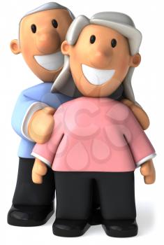Royalty Free Clipart Image of a Senior Couple