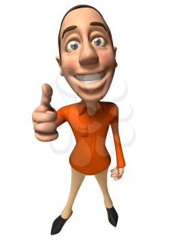 Royalty Free 3d Clipart Image of a Man Giving a Thumbs Up Sign