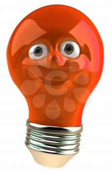 Royalty Free 3d Clipart Image of a Red Light Bulb