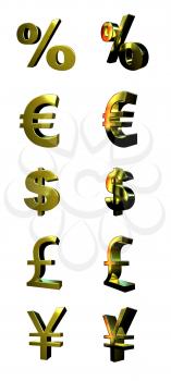Royalty Free 3d Clipart Image of Money Symbols