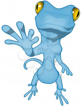 Royalty Free Clipart Image of a Blue Lizard