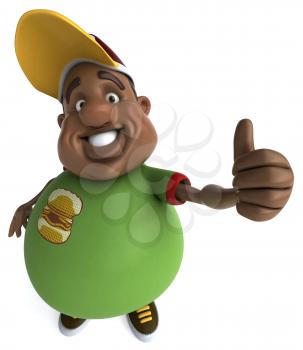 Royalty Free Clipart Image of a Black Man Giving a Thumbs Up