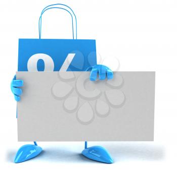 Royalty Free Clipart Image of a Bag With a Blank Sign