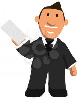 Royalty Free Clipart Image of a Man With an Envelope