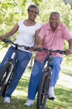 Royalty Free Photo of a Senior Couple on Bicycles