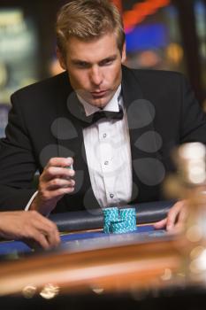 Royalty Free Photo of a Man in a Casino