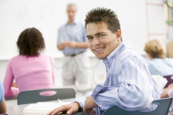 Royalty Free Photo of a Boy in Class