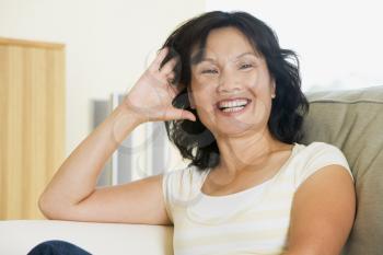Royalty Free Photo of a Smiling Woman at Home