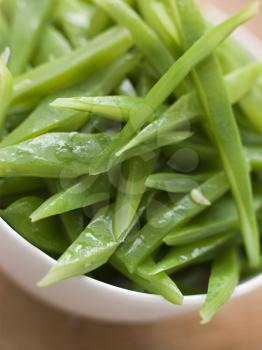 Royalty Free Photo of a Bowl of Green Runner Beans