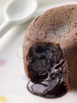 Royalty Free Photo of a Hot Chocolate Pudding With a Fondant Centre