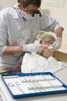 Royalty Free Photo of a Dentist and Patient