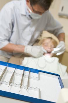 Royalty Free Photo of a Child at the Dentist