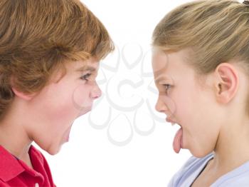 Royalty Free Photo of a Boy and Girl Angry With Each Other