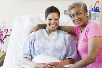 Royalty Free Photo of a Mother and Daughter in the Hospital
