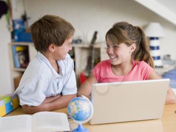 Royalty Free Photo of Children With a Laptop