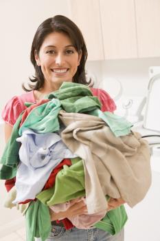 Royalty Free Photo of a Woman With Laundry